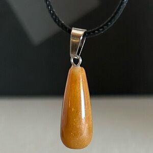 Natural Crystal Topaz Drop Pendant Necklace